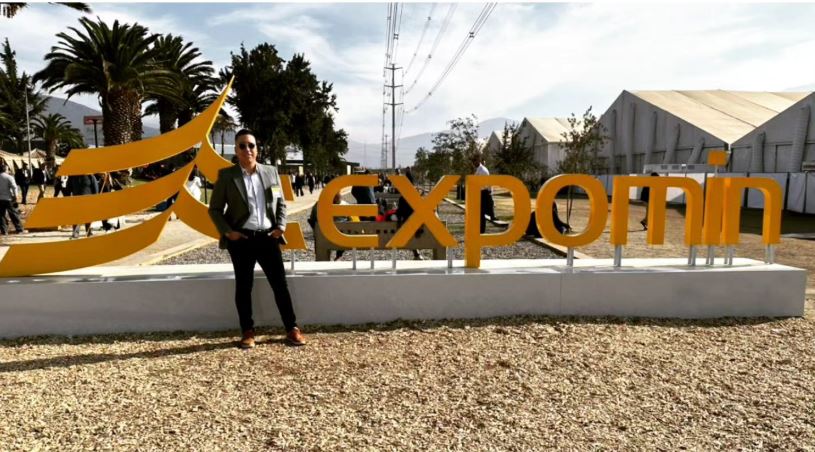 Leonardo Silva Mu&ntilde;oz, CEO y fundador de CAMEP Chile, en Expomin 2023, Santiago